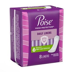 🆓🌟FREE W/$25 BUNDLE🌟🆓 POISE Daily Liners Women 8 Count